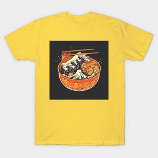 Ramen Noodles Great Wave Off Kanagawa Hokusai T-Shirt